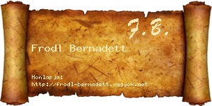 Frodl Bernadett névjegykártya